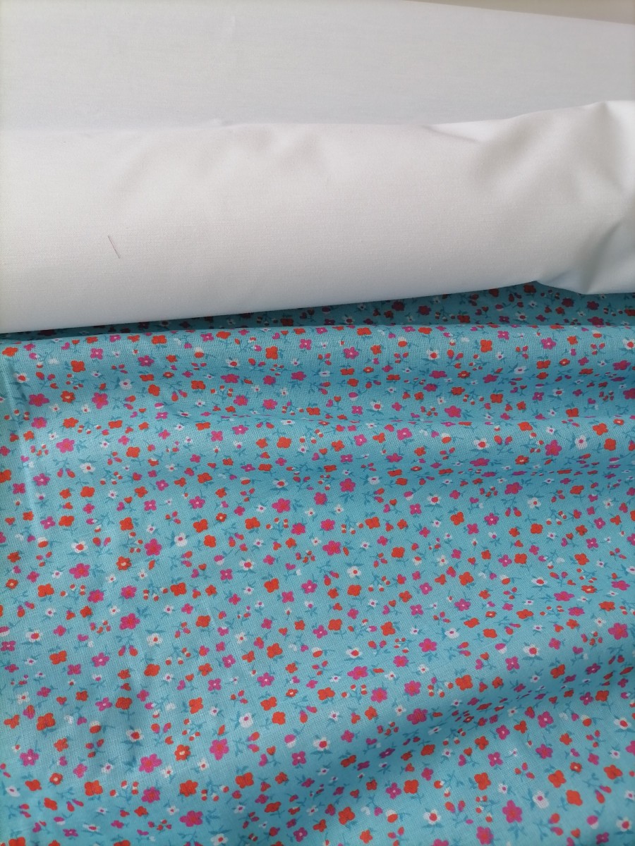 Хлопок плательный 80 см ( 3 расцветки Сиреневый, Зеленый Бирюзовый) )