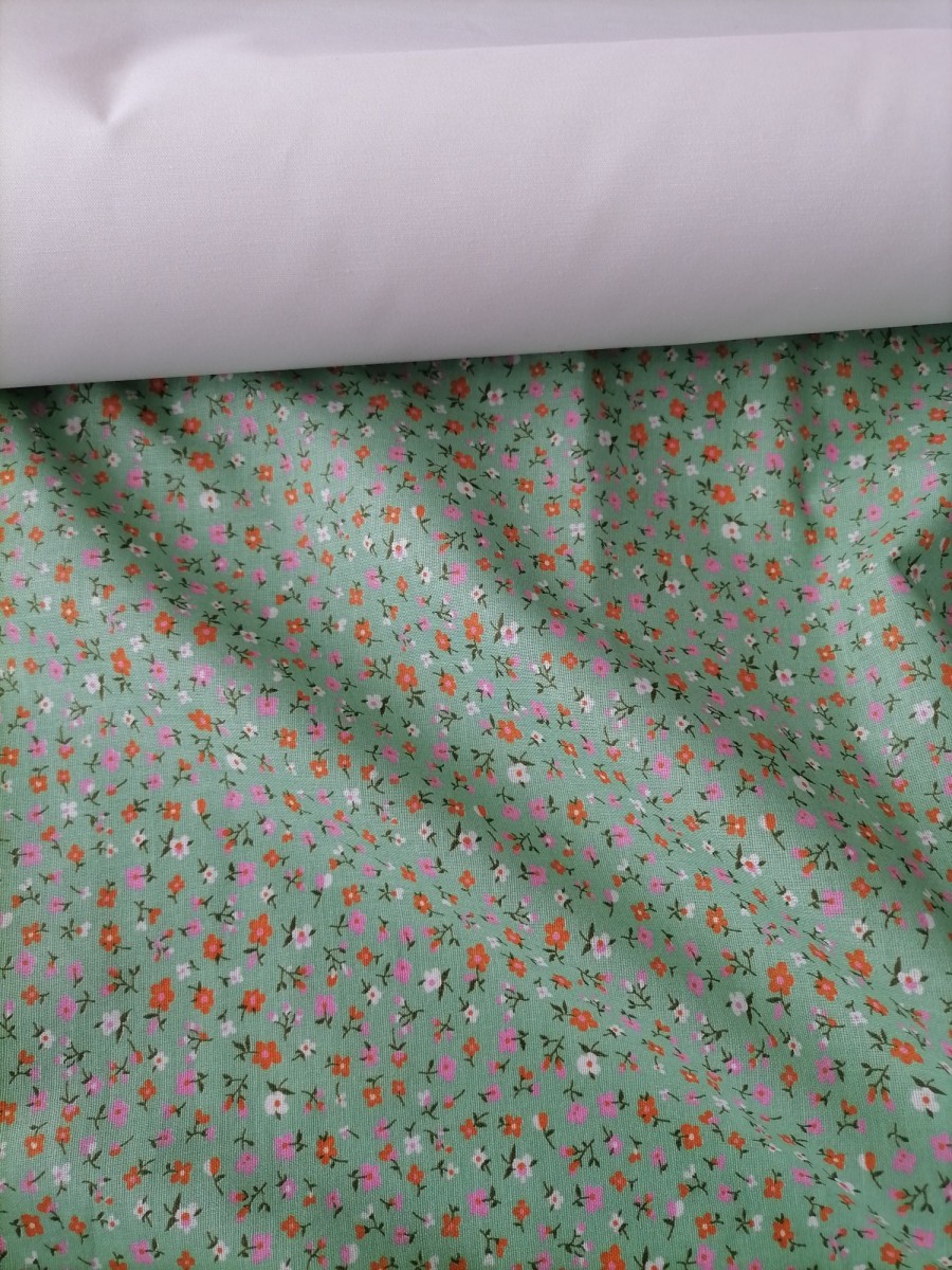 Хлопок плательный 80 см ( 3 расцветки Сиреневый, Зеленый Бирюзовый) )