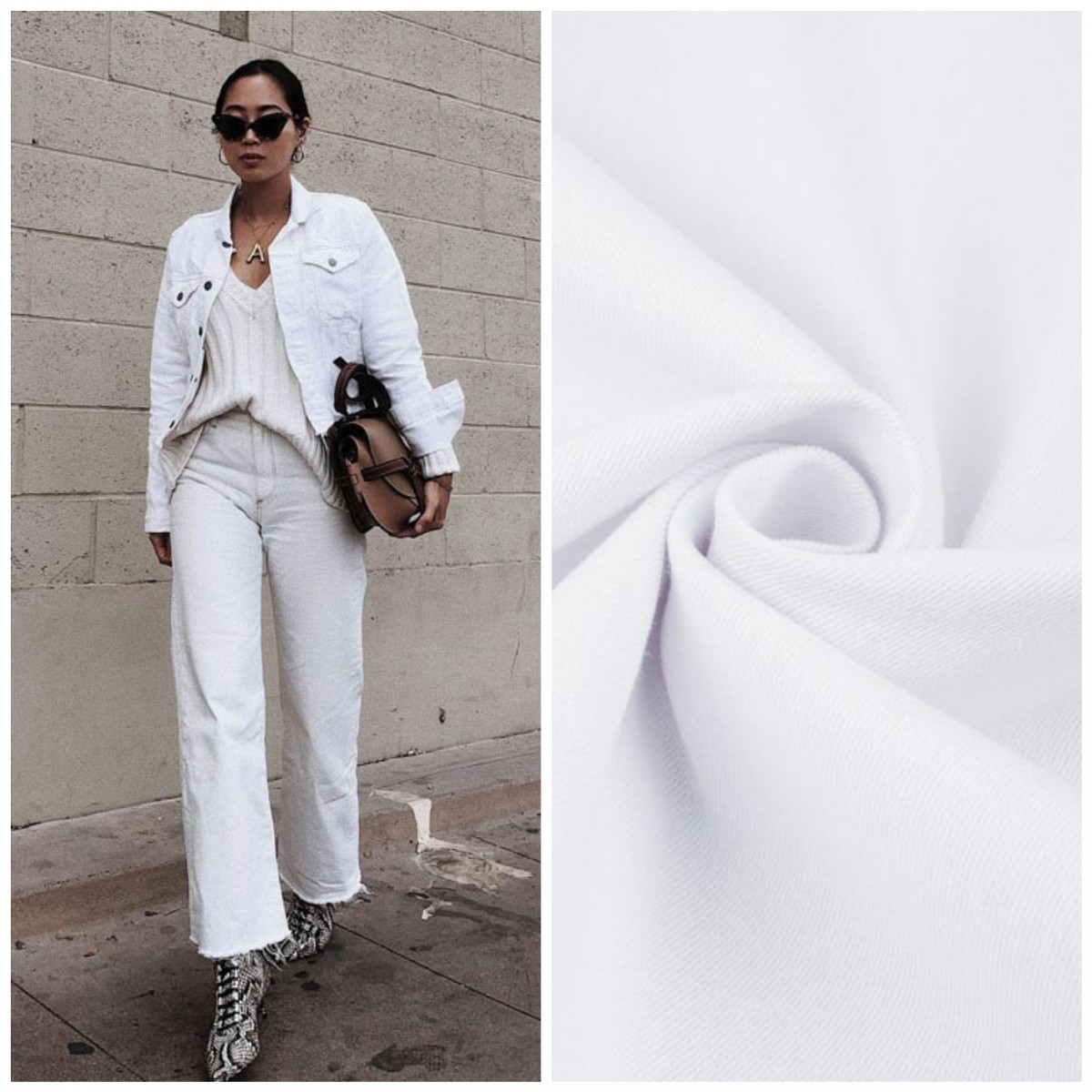 Джинс белый стрейч