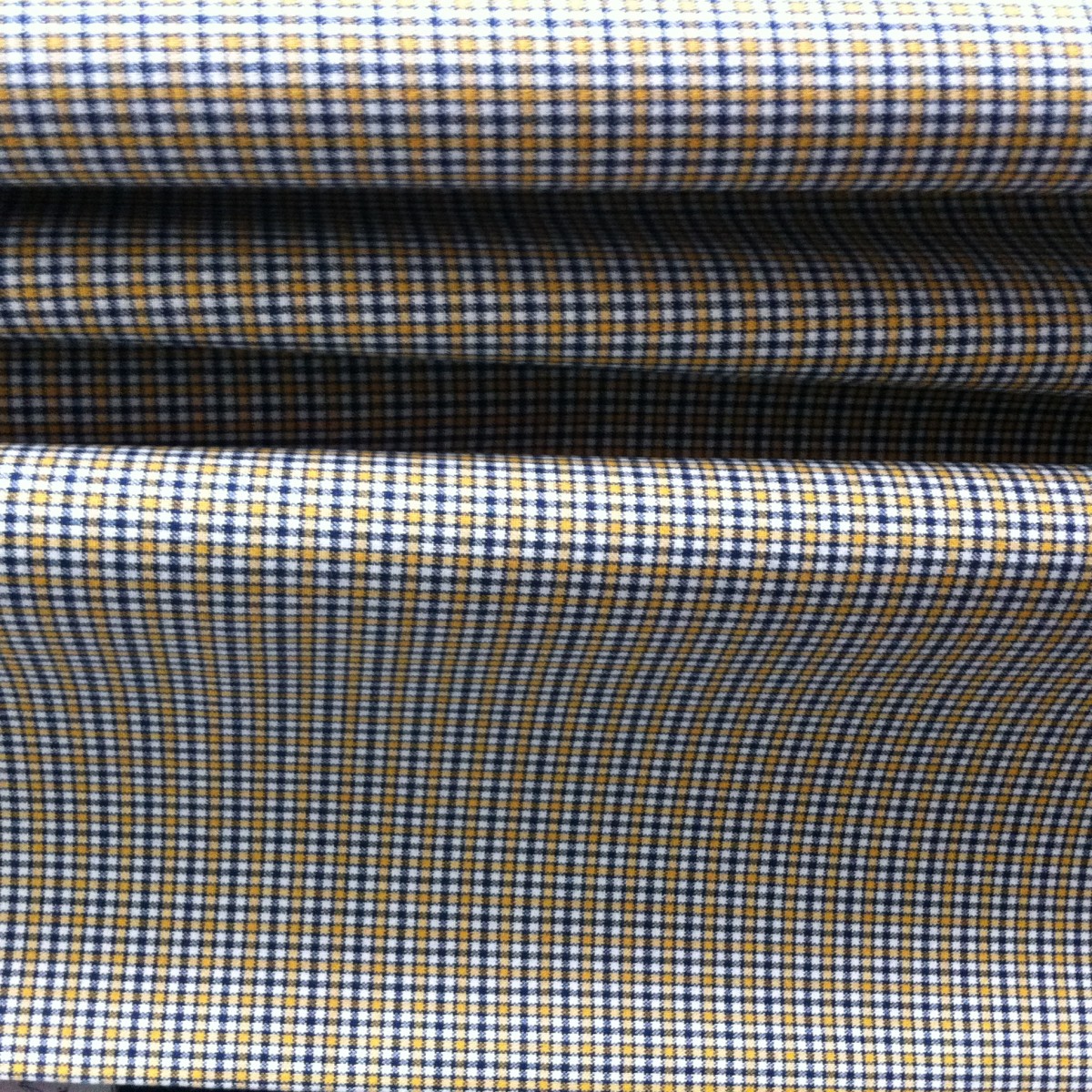 Костюмная мелкая синяя,жёлтая клетка