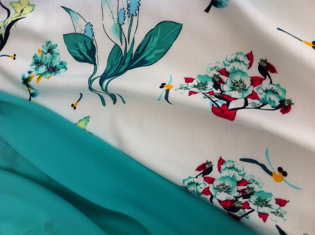 Штапель Цветочный Блюз