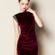 Бархат стрейч бордовый