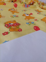 Ситец мишка на жёлтом фоне