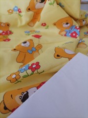 Ситец мишка на жёлтом фоне