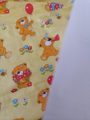 Ситец мишка на жёлтом фоне