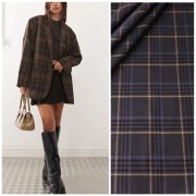 Ткань костюмная коричневая клетка