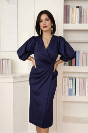  Ткань костюмная синяя двухсторонняя