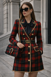 Ткань костюмная клетка 