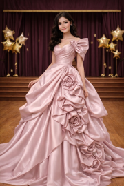 Атлас розовый