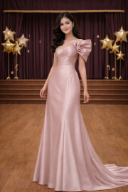 Атлас розовый