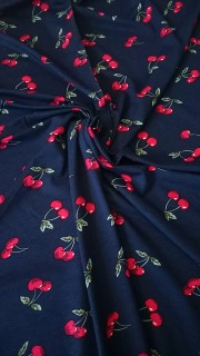 Трикотаж вискоза вишенки Трикотаж вискоза вишенки