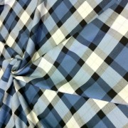 Ткань костюмная клетка голубая