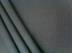 Ткань костюмная серо-голубой горошек