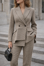 Ткань костюмная клетка мелкая